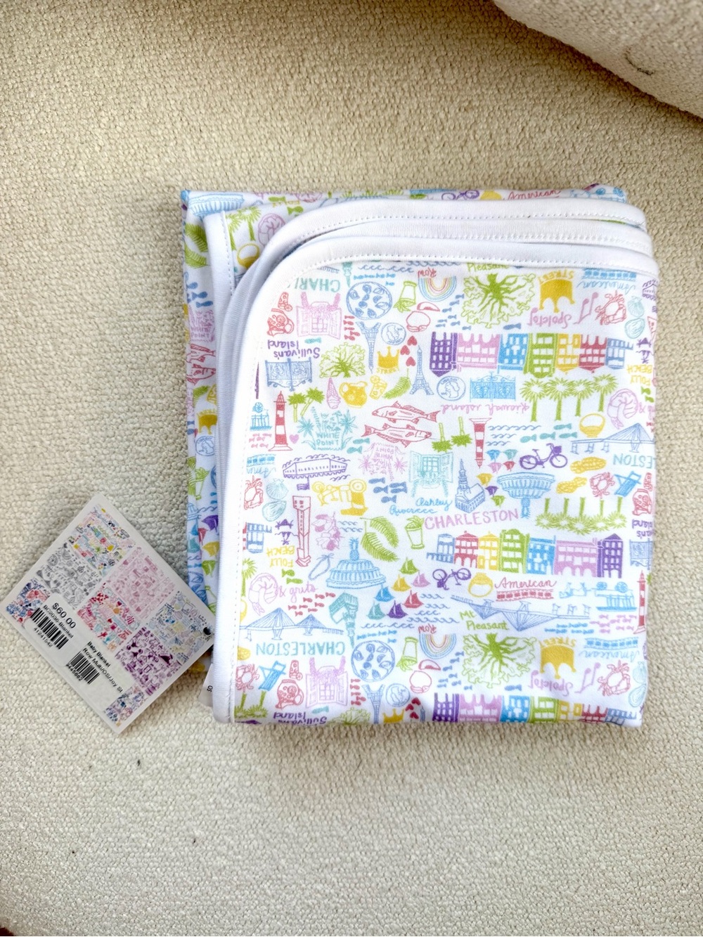 NWT Joy Street Multicolor Charleston Pattern Baby Blanket